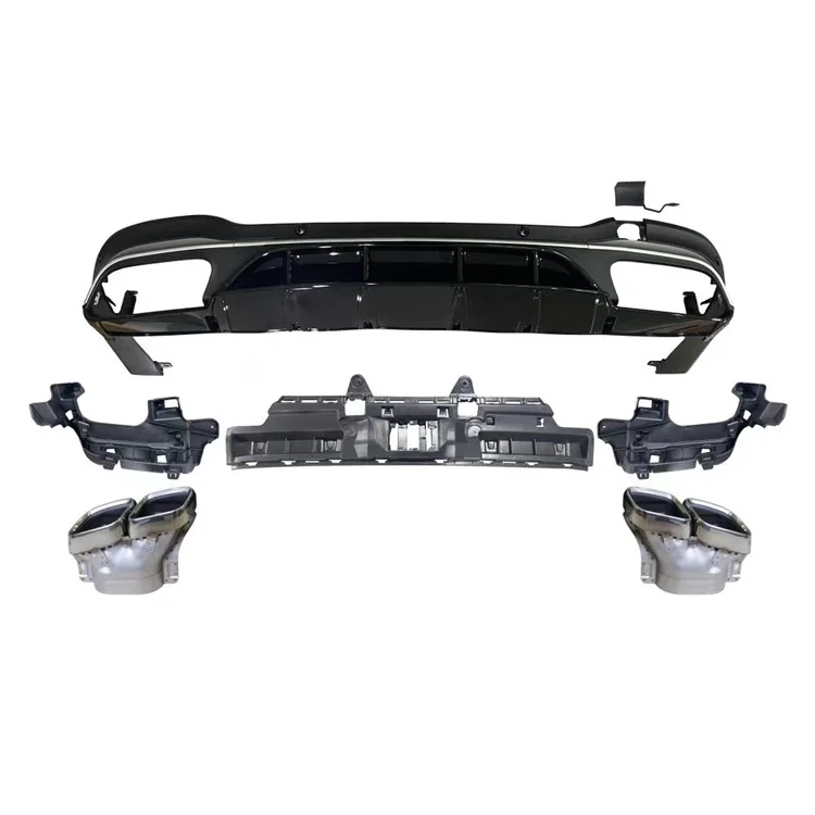 

Auto Parts X253 Upgrade GLC63S Style Gloss Black Rear Bumper Lip Four Outlet Tailpipe Rear Lip for GLC W253