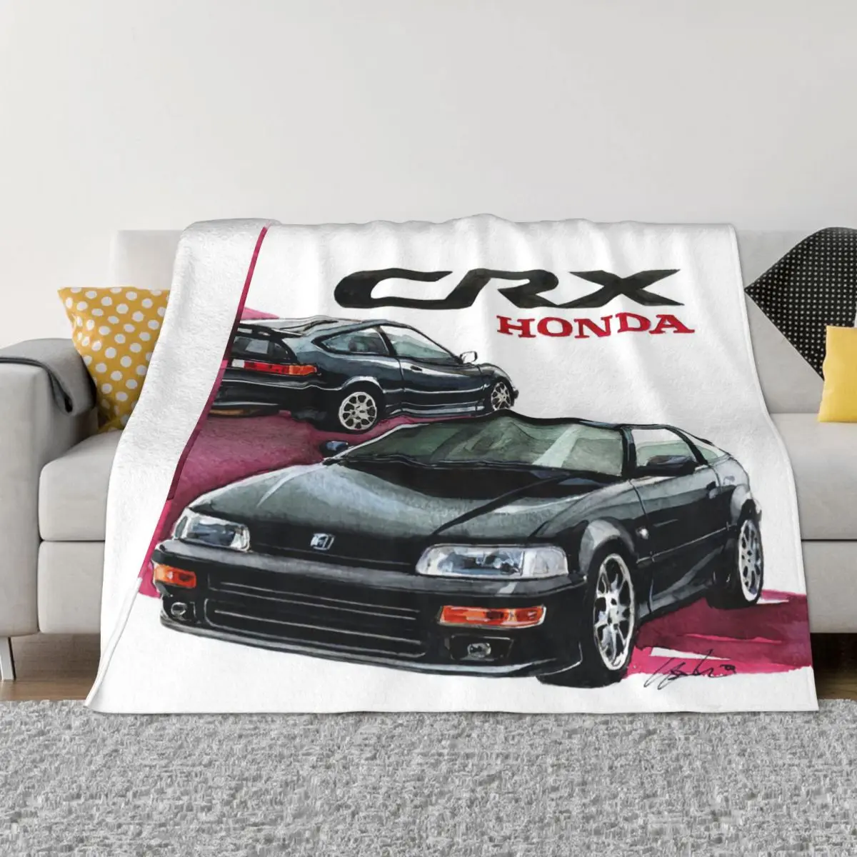 For Honda Crx Del Sol Eh6 Targa Blanket Bedspread On The Bed Plush Soft Bed Blanket King Size