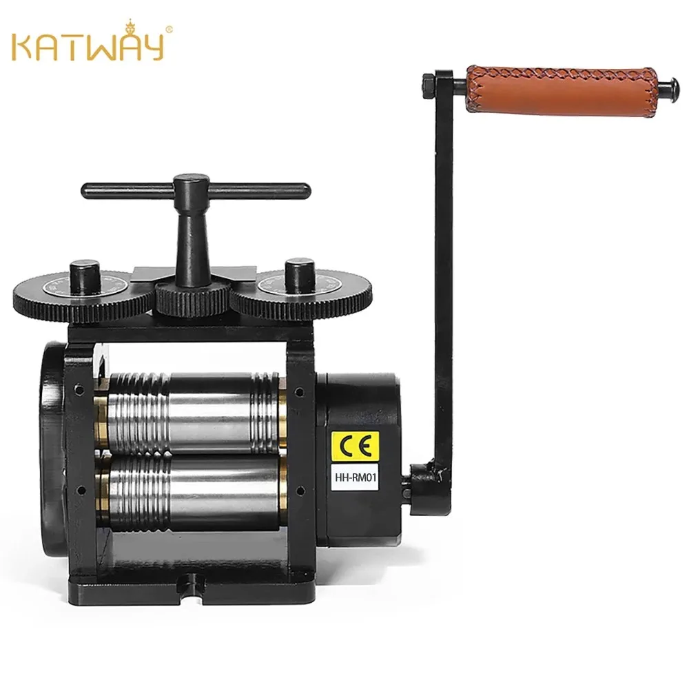 

KATWAY Black Rolling Mill Machine Manual 110MM For Profiles Metal Sheet Jewelry Goldsmith Flat & Wire Combination HH-RM01A