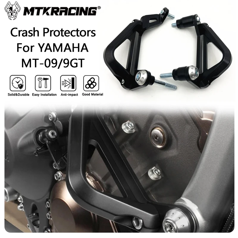 MTKRACING Crash Protectors For YAMAHA TRACER 9GT/MT-09 2021-2024 Motorcycle Falling Engine Guard Cover Crash Bar Bumper