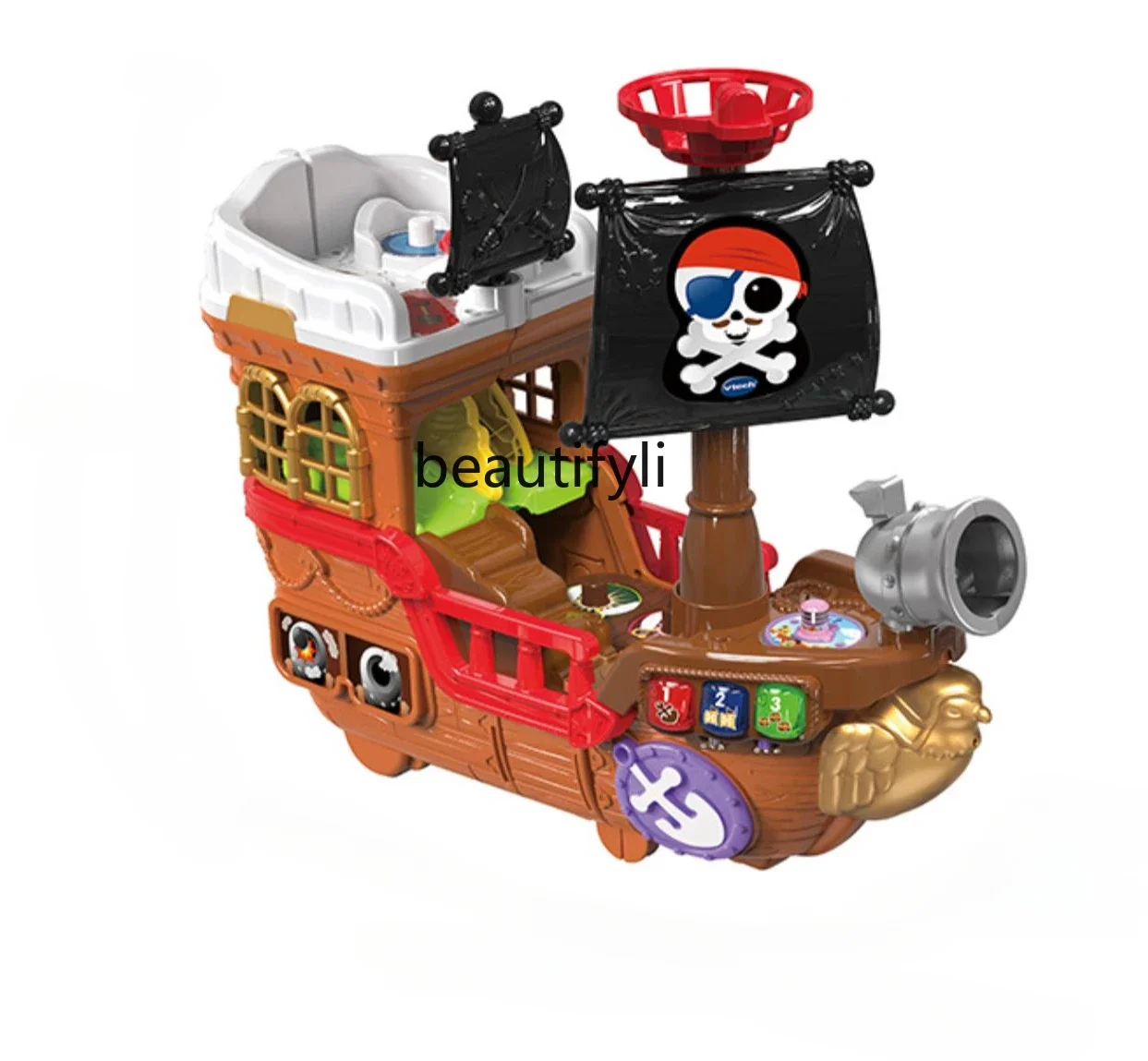 2 in 1 Treasure Hunting Pirate Ship Children's Toys Birthday Gifts Children's Educational Electronic Play House Toys