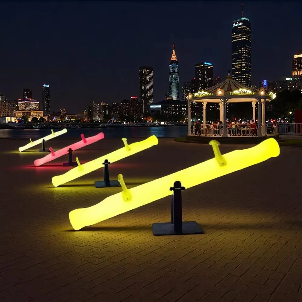 2027 Commercial Outdoor Garden Terrace Children's Adult Seesaw Rgb Color Changing Lighting Seesaw Amusement Park
