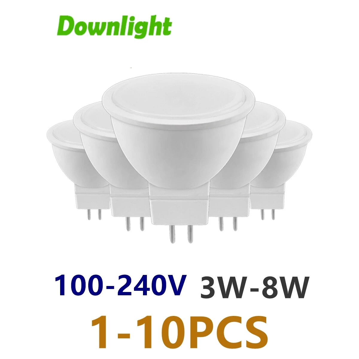 

1-10pcs Factory direct LED spot light MR16 100V-240V 3W 5W 6W 7W 8W high bright warm white light replace 50W 100W halogen lamp