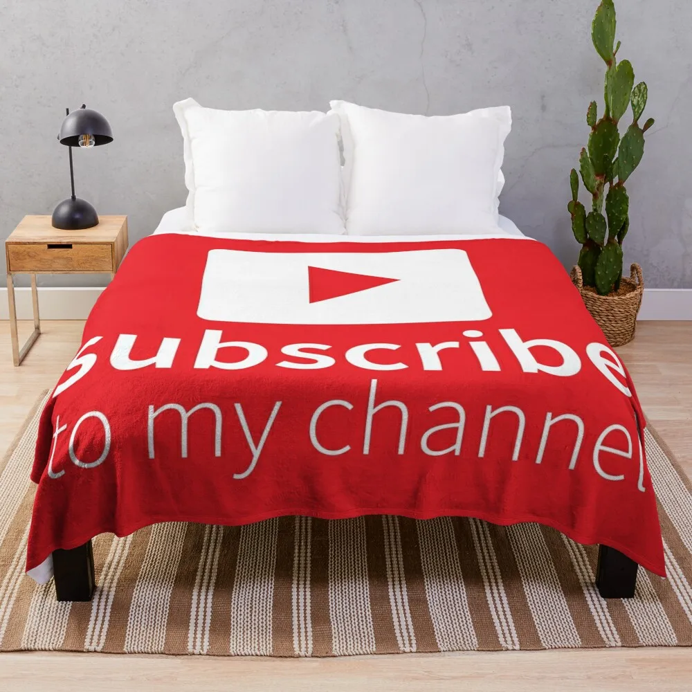 Subscribe to my channel Throw Blanket decorative Personalized Gift Luxury Thicken Blankets