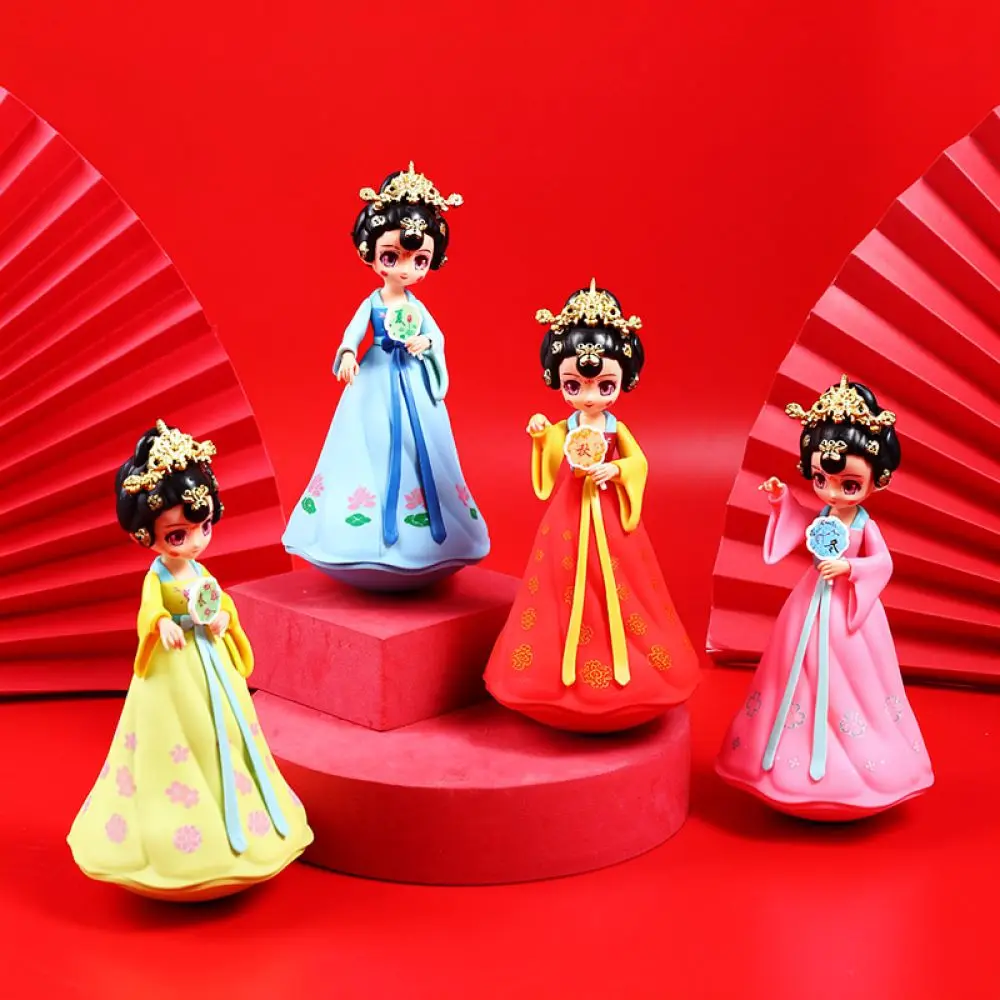 Elegant Tang Dynasty Wobbling Doll Figure Desktop Ornament Exquisite Craftsmanship Home Office Decor Cultural Creative Gift