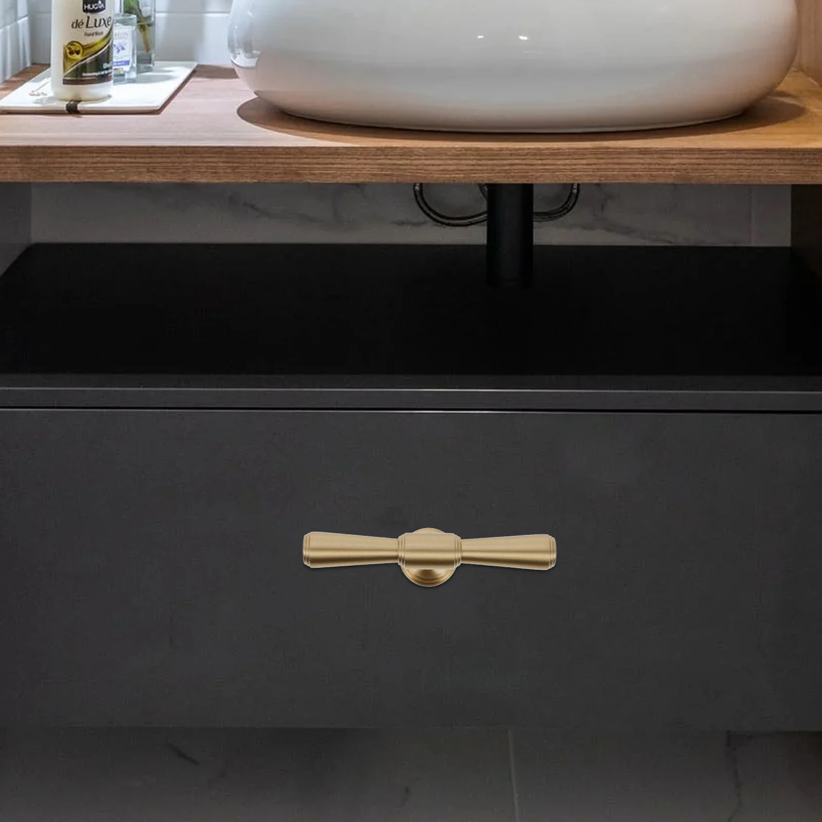 

2pcs Brass Cabinet Handles T Bar Pulls For Drawer Wardrobe Kitchen Cupboard Furniture Solid Durable Smooth Edge Decor Hardware