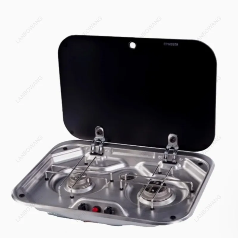 Double Stove RV Modification Special Gas Stove Kitchen  Gas Electronic Ignition 304 Stainless Steel