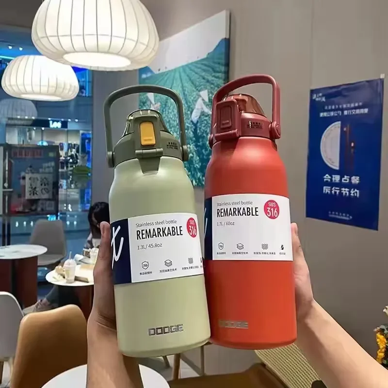 

Tumbler Thermo Bottle Large Capacity With Straw Stainless Steel Thermal Water Bottle Cold and Hot Thermos Cup Vacuum Flask Gym