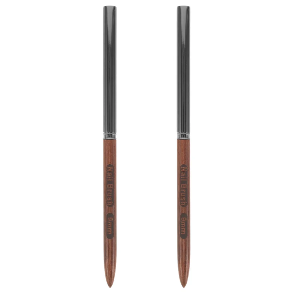 

2pcs Art Liner Pen Fine Tip Wooden Handle For Line Drawing Manicure Brush Nail Salon Supply Nail Art Line Drawing Tool Brushes