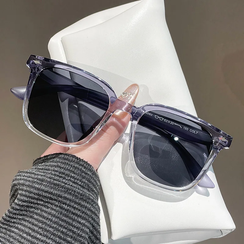 Vintage Square Oversized Sunglasses Unisex TR Polarized UV400 Ins Luxury Outdoor Driving Eyewear