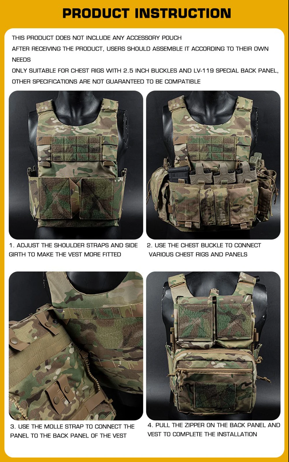 Matago Gilet Tactique Léger pour Homme - Gilet d'Entraînement de Combat en Plein Air, Réglable et Léger, Protection Durable (Kaki Matago Gilet Tactique Léger pour Homme - Gilet d'Entraînement de Combat en Plein Air, Réglable et Léger, Protection Durable (Kaki