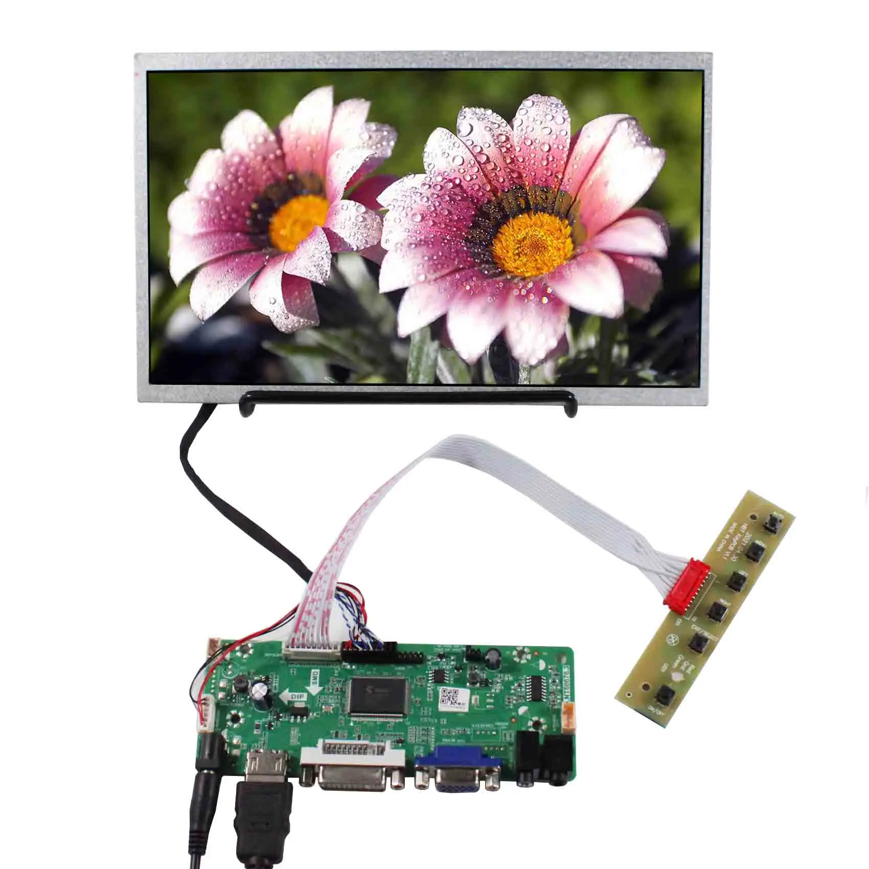 

10.1inch 1366x768 TFT LCD Screen and H DMI DVI VGA LCD Controller Board NT68676