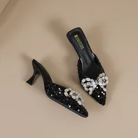 New Women Shoes Luxury Rhinestone Bow High Heeled Sandals for Woman Fashion Vacation Casual Shoes Designer Shoes Sandalias Mujer - Image 4