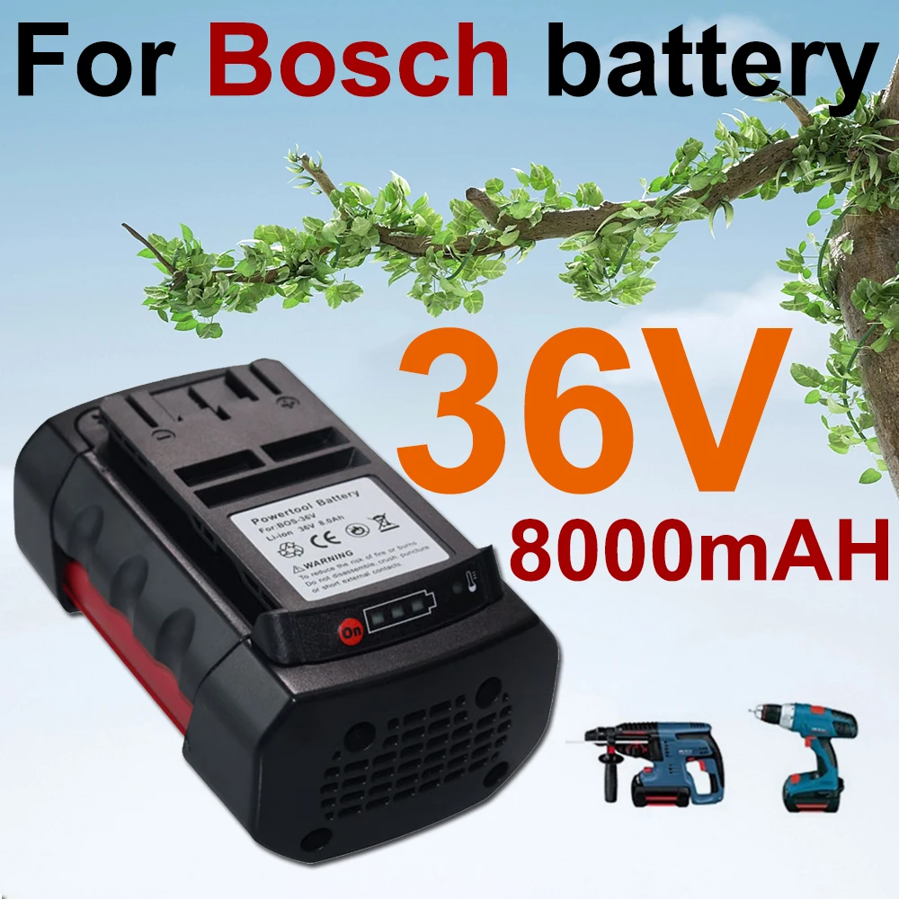 

36V 8000mAh Li-ion Replacement Cordless Power Tools Battery for Bosch 8.0A BAT810 BAT840 2607336173 D70771 GBH 36V-LI 36VF-LI