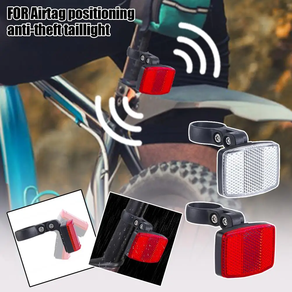  for airtag Mountain Bike Bicycle Reflective Taillight Bracket With Tracking Locator Anti-theft Hidden Reflective Bra R3P0