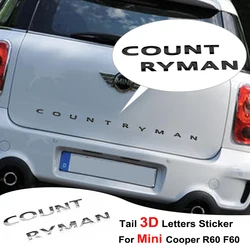 Car Tail Metal 3D Letters Sticker And Emblem Rear Trunk For MINI Cooper Countryman R60 F60 Car Styling Accessories