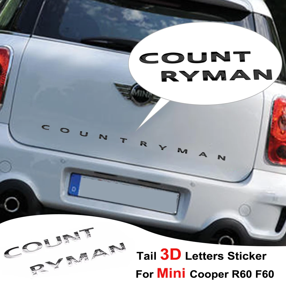 Car Tail Metal 3D Letters Sticker And Emblem Rear Trunk For MINI Cooper Countryman R60 F60 Car Styling Accessories