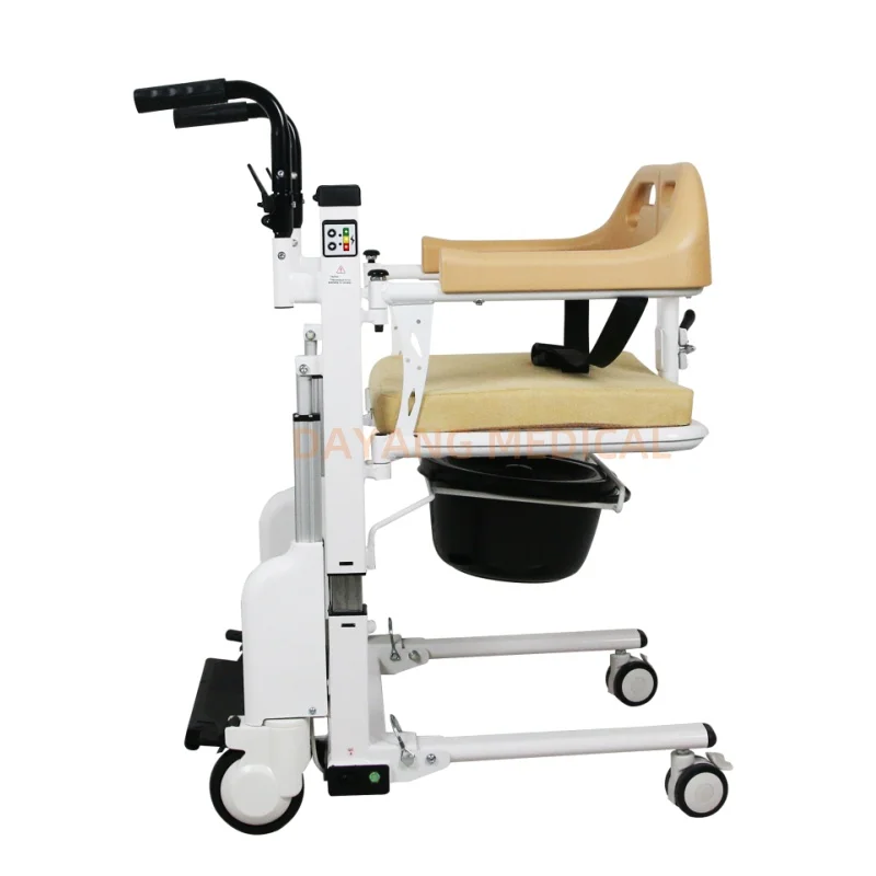 Portable Medical Wheelchair Electric Elderly Patient Transfer Toilet Lift Commode Chair for Disabled People