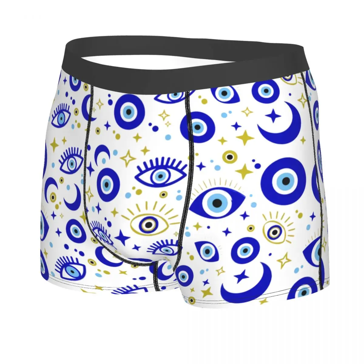 Custom Male Funny Nazar Turkey Evil Eye Symbol Pattern Amulet Underwear Boxer Briefs Breathable Shorts Panties Underpants