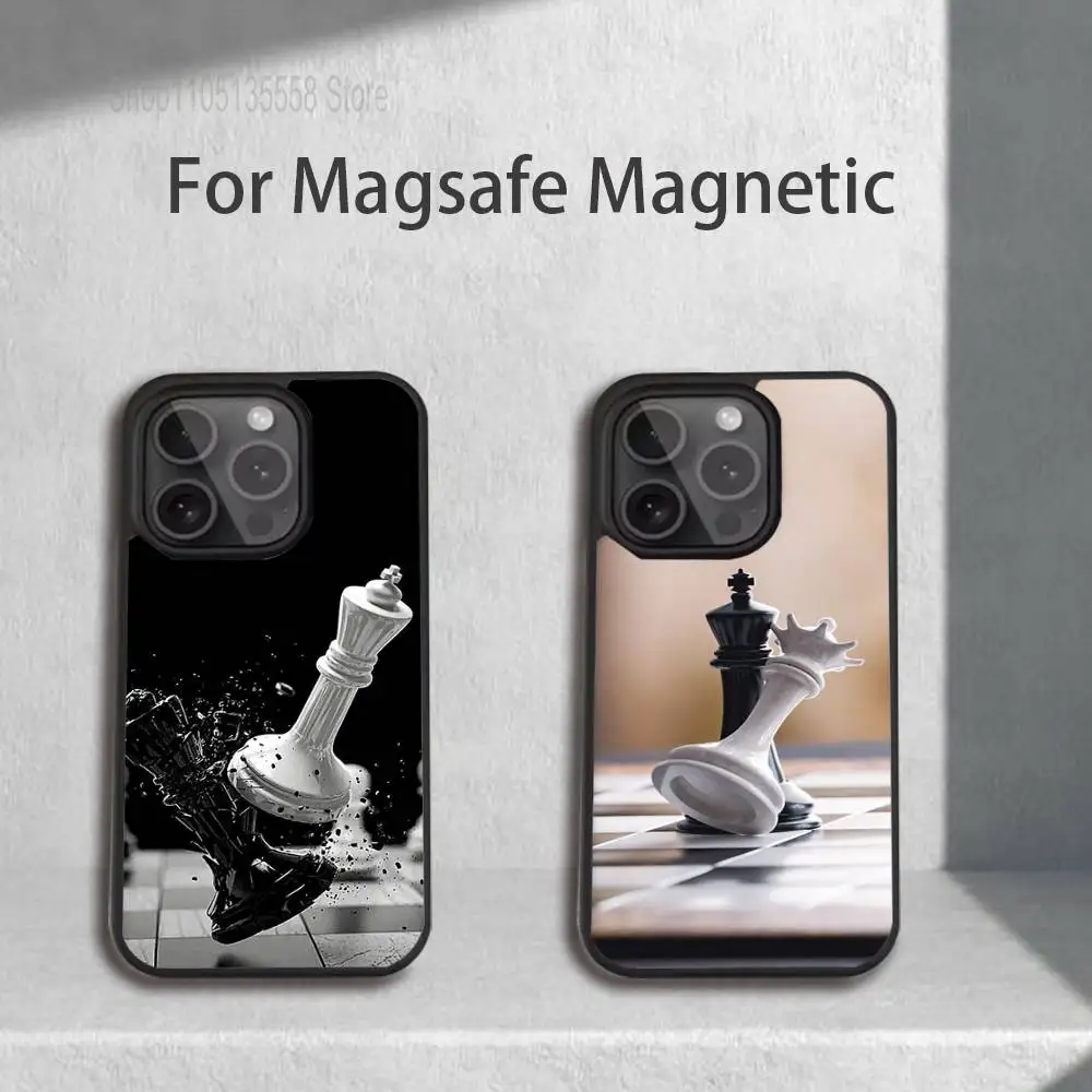 

Чехол для телефона с конкурентоспособной шахматной игрой для iPhone 17,16,15,14,13,12,11, Pro, Max, Plus, Mini, SE4, E с магнитной беспроводной зарядкой Magsafe