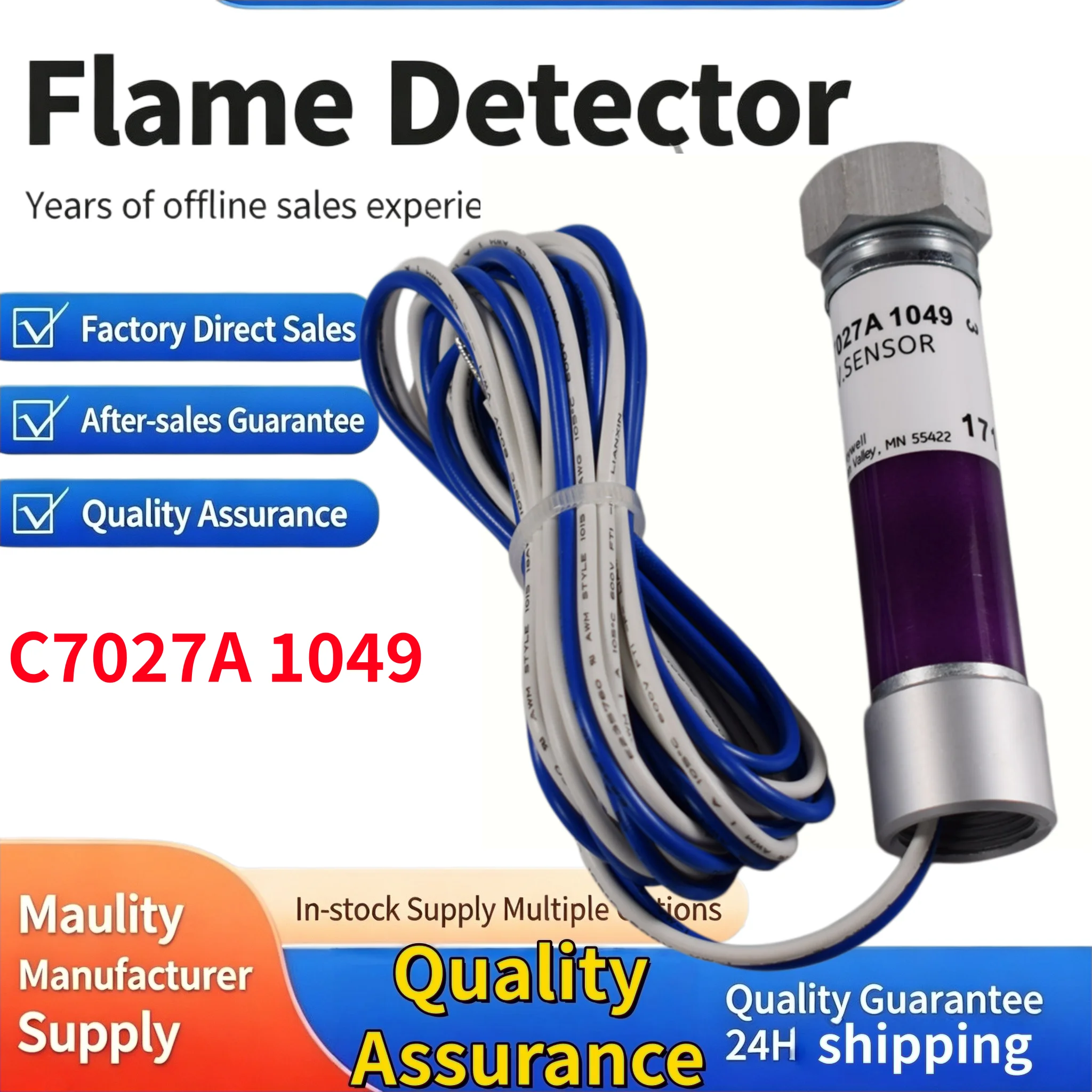

Industrial Burner Flame Detector C7027A1049 New Original UV Flame Sensor Probe Boiler Combustion Spare Parts, 24h Fast Shipping