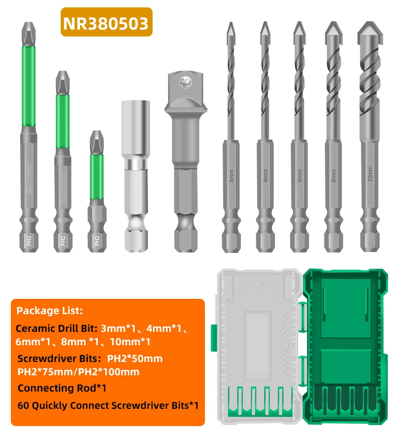 

Masonry Concrete Drill Bits For Glass Ceramic Tile Brick Plastic Wood Hole Opener Hex Shank 3mm To 10mm AMR