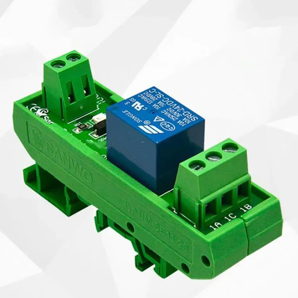 1pcs Din Rail 1 Channel Relay Board 5/12/24V Relay + Interface Electromagnetic Relay Power Supplies Relays Home Improvement