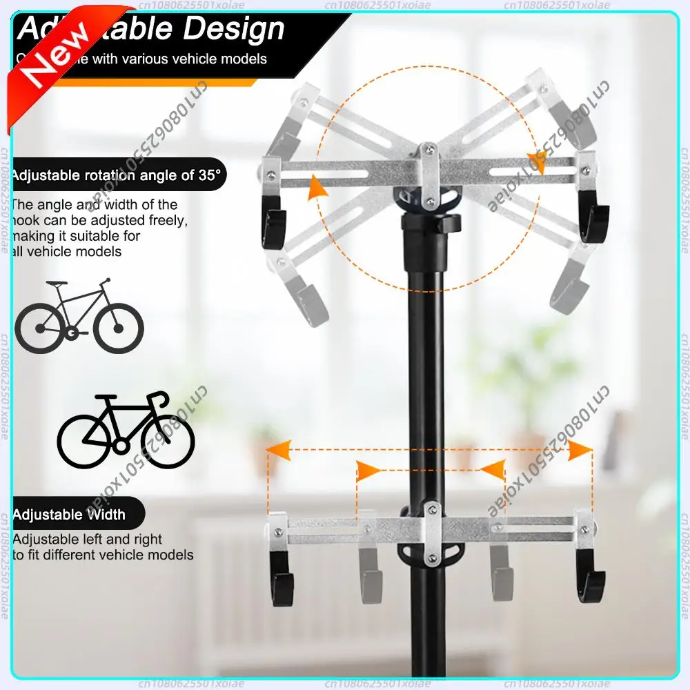 

Fully Adjustable Garage Bike Hanger Space Saving Leaning Wall Bike Rack No Drilling Required for Apartment Bikes Safe & Secure