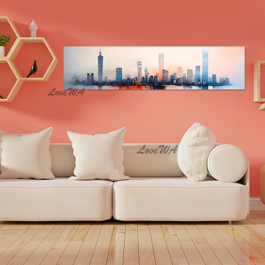 

Simple Style Design Abstract Paintings, Large Size Acrylic Decoration Artwork No Framed, Building Landscape Modern Picture