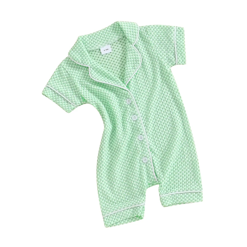 

Unisex Baby Boy Girl Romper Jumpsuit Pajamas Short Sleeve Button Down Shorts Pjs Summer Sleepwear