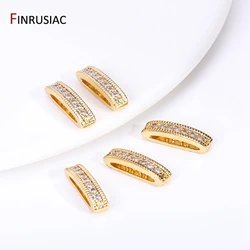 18K Gold Plated Zircon 2/3 Holes Beads Separators, Brass Separators For Beads Jewelry Making, DIY Jewelry Making Supplies