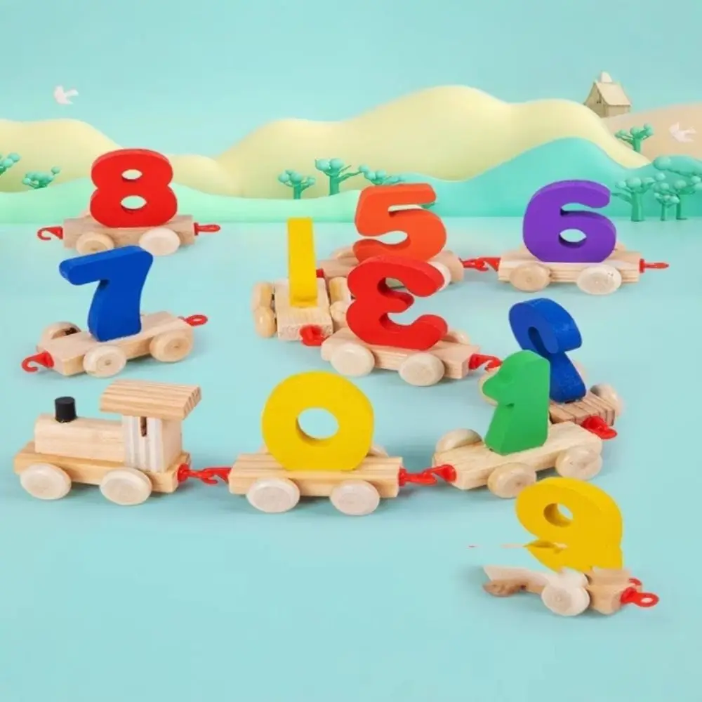 

Number/Animal/Fruits/Dinosaur Magnetic Wooden Train Toys Educational Digit Recognition Montessori Number Train Set