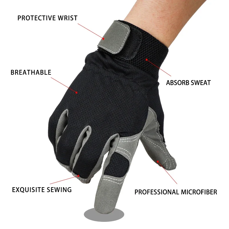 Work Gloves for Men Women, Utility Mechanic Working Gloves Touch Screen, Flexible Breathable Yard Work Gloves