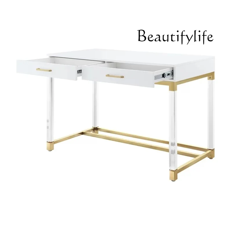 Q Light luxury modern acrylic transparent desk storage integrated computer desk simple small dresser