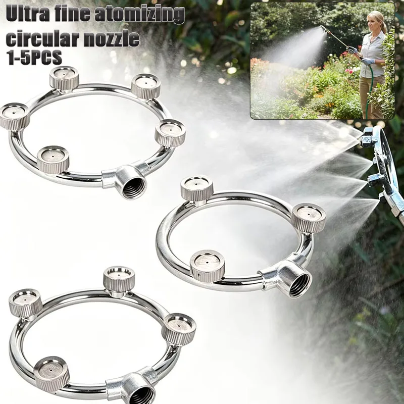1-5PCS High Pressure Atomizing Nozzle Ultra Fine Spray Tips Multi Head for Garden Orchard Pesticide Weed Control