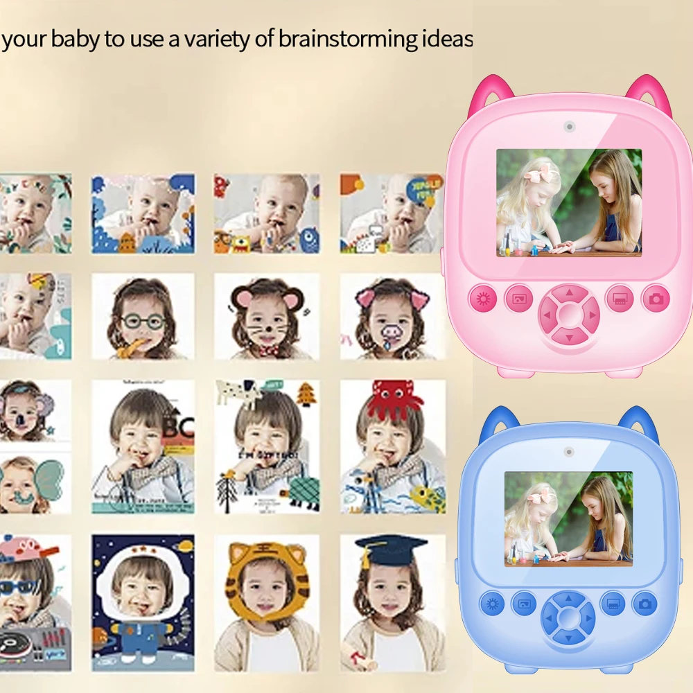 كاميرا طباعة فورية للأطفال 1080P ألعاب ألغاز كاميرا رقمية للأطفال طابعة صور بدون حبر شاشة 2.4 بوصة هدية للأولاد والبنات #6