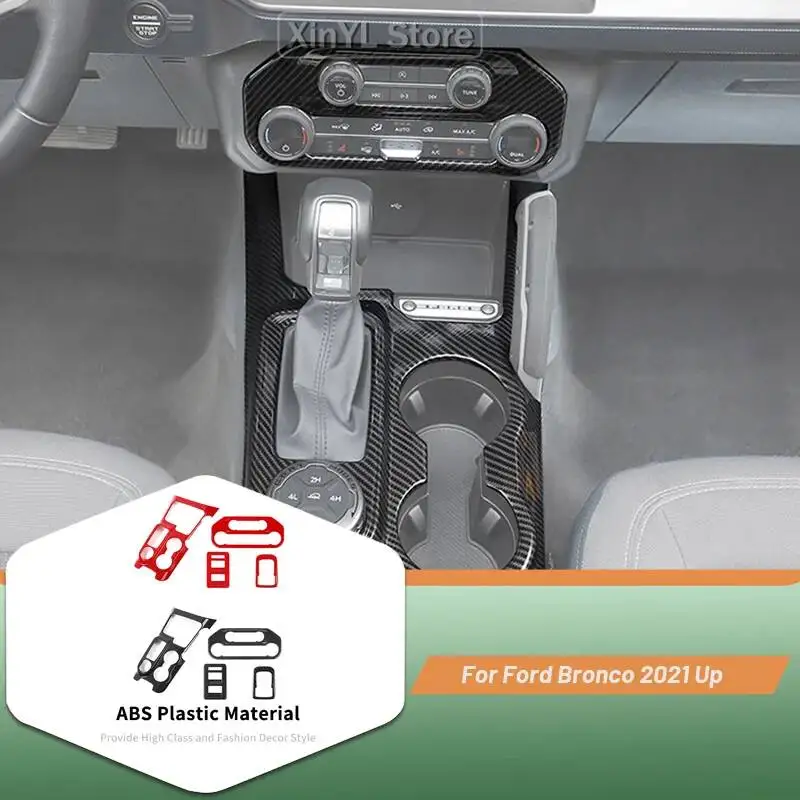 

4 шт., комплект интерьера центральной консоли автомобиля, декоративный чехол из АБС-пластика для Ford Bronco 4 двери 2021 2022 2023 2024 2025, аксессуары