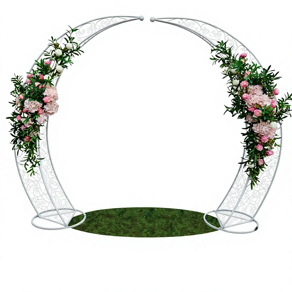 Outdoor Durable Crescent-shaped Arched Archway Metal 8-9ft Height 10ft Width Used for Decorating Garden Bride's Wedding Party