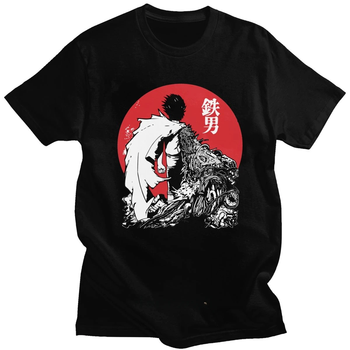 

Men Clothing Trendy Tshirt Neo Tokyo Akira Tetsuo T-shirt Short Sleeves Cotton T Shirt O- Neck Print Anime Film Fan Tee Tops