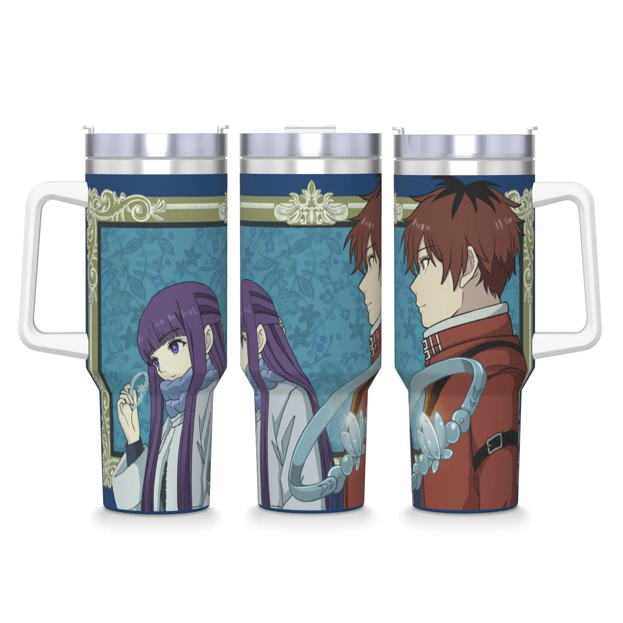 40OZ Stainless Steel Tumbler Frierens Beyond Journey's End Anime Thermal Mug  Leakproof Hot Drinks Car Mugs Camping Water Bottle