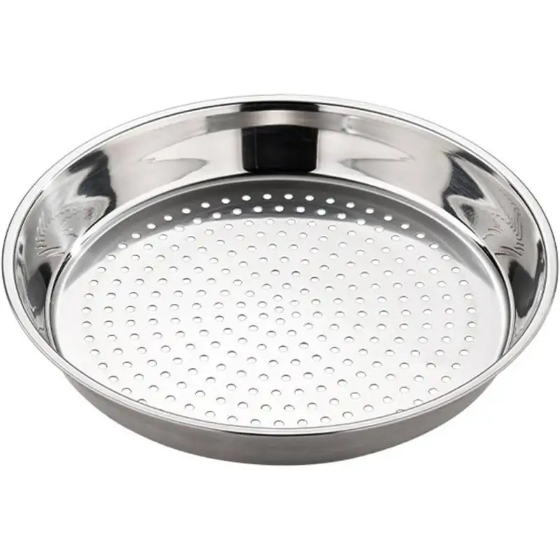 H Stainless Steel Round Thickened Tray Steaming Tray Steaming Rack Suitable Steamer Round Stainless Steel Cooking Tray Household