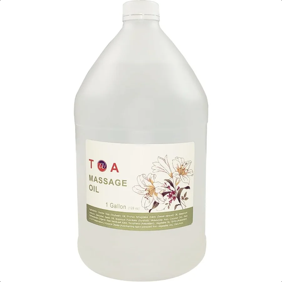 

TOA Soothing Hydrating Natural Body Spa Massage Mineral Oil for Profional Massage Therapists Unscented Bottle 1 gal