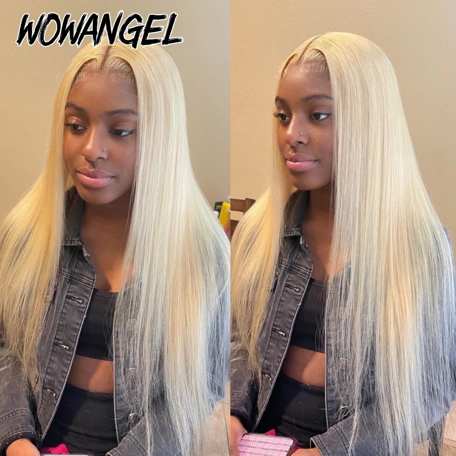 WowAngel 5x5 HD Lace Closure Wigs Human Hair 613 Blonde Straight Wig Pre Plucked 3s Wear to go Guleless HD Lace Wigs For Woman