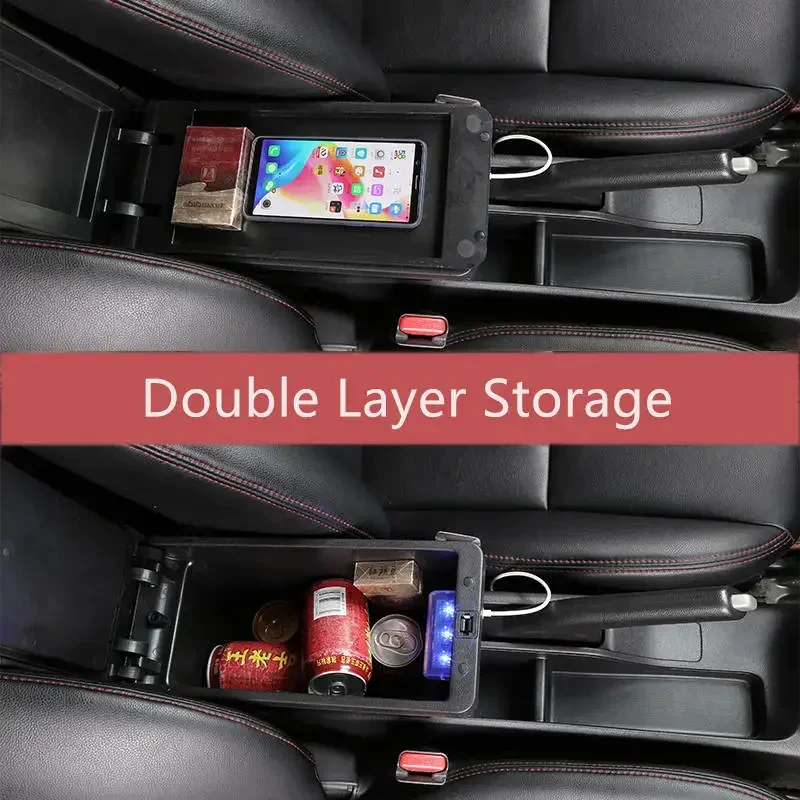 For Kia Soul 2006-2017 Armrest Box Leather Car Interior Parts Center Console with USB 2007 2008 2009 2010 2011 2012 2013 2014