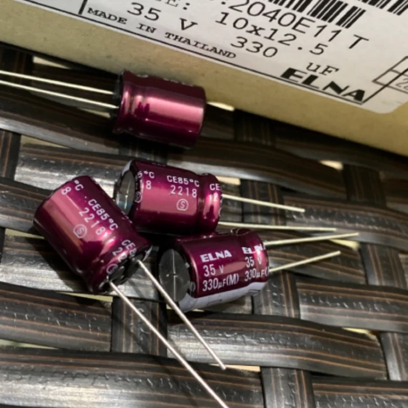 10PCS-100PCS  330UF 35V Japanese Ina ELNA Audio Capacitor 35V330UF 10 * 12.5 RA3 Purple Red Robe
