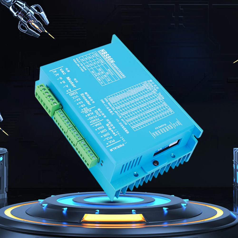 

HBS86H Двухфазный цифровой шаговый драйвер с замкнутыми контурами и портом RS232 Драйвер шагового двигателя Замена привода двигателя