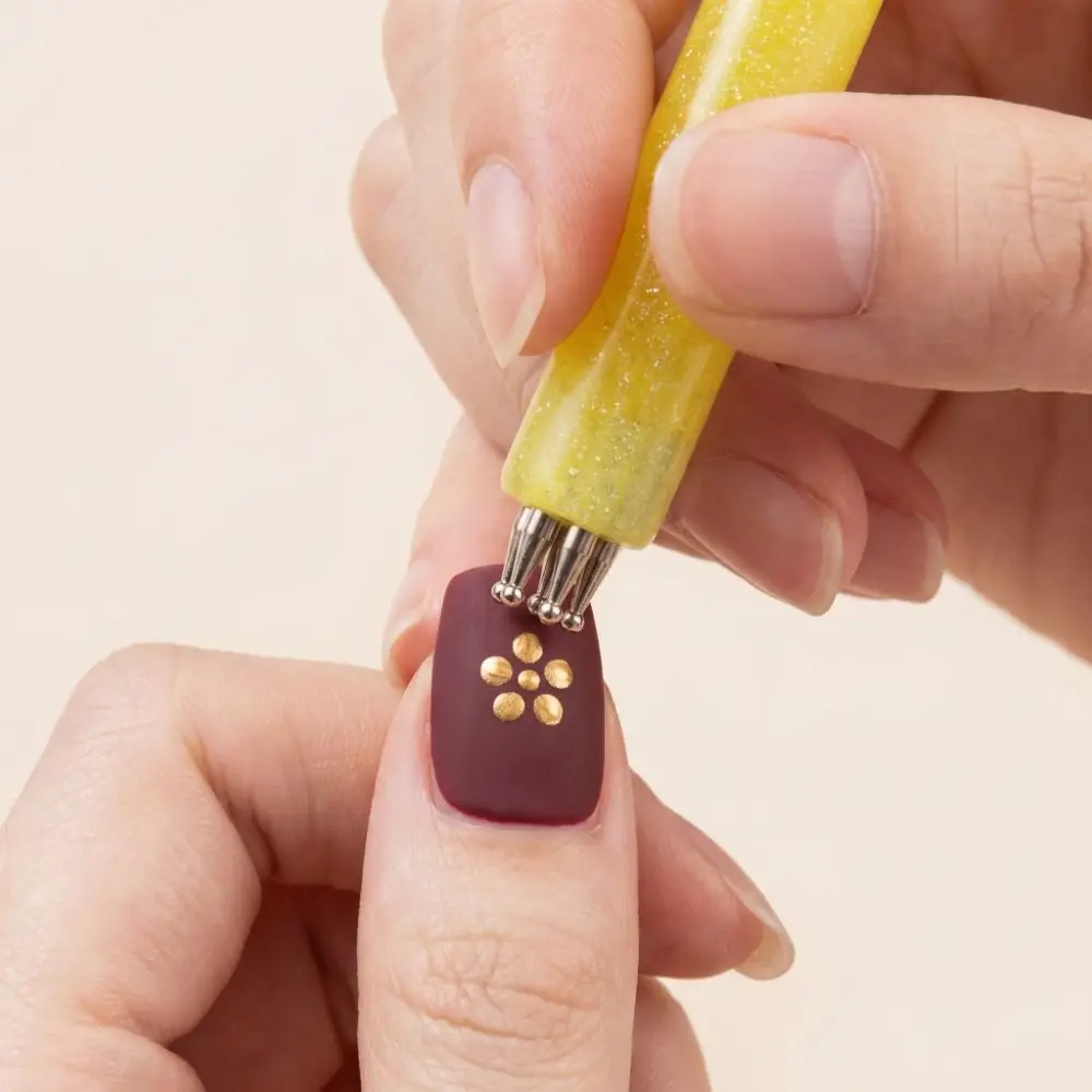 Multi-purpose Nail Art Dotting Pen Glitter Handle 1.8mm Tip 5 Petal Flower Pen Flower Design Nail Art Tools Manicure