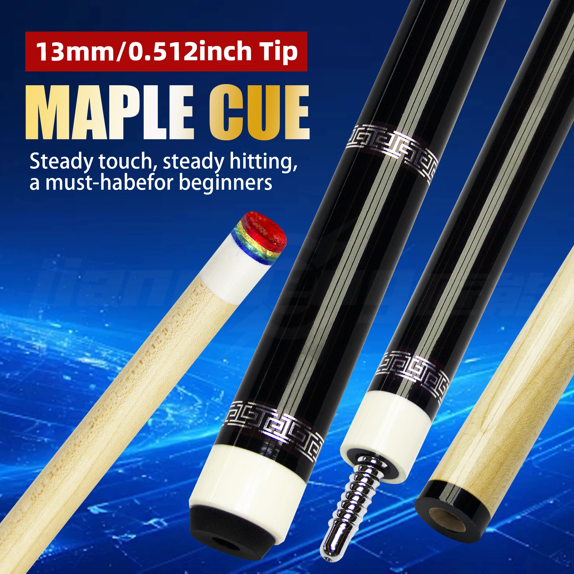 

Hot-Selling Beginner Cue: Zhengtu American Maple Pool Cue With Stainless Steel Joint And Anti-Shock Butt