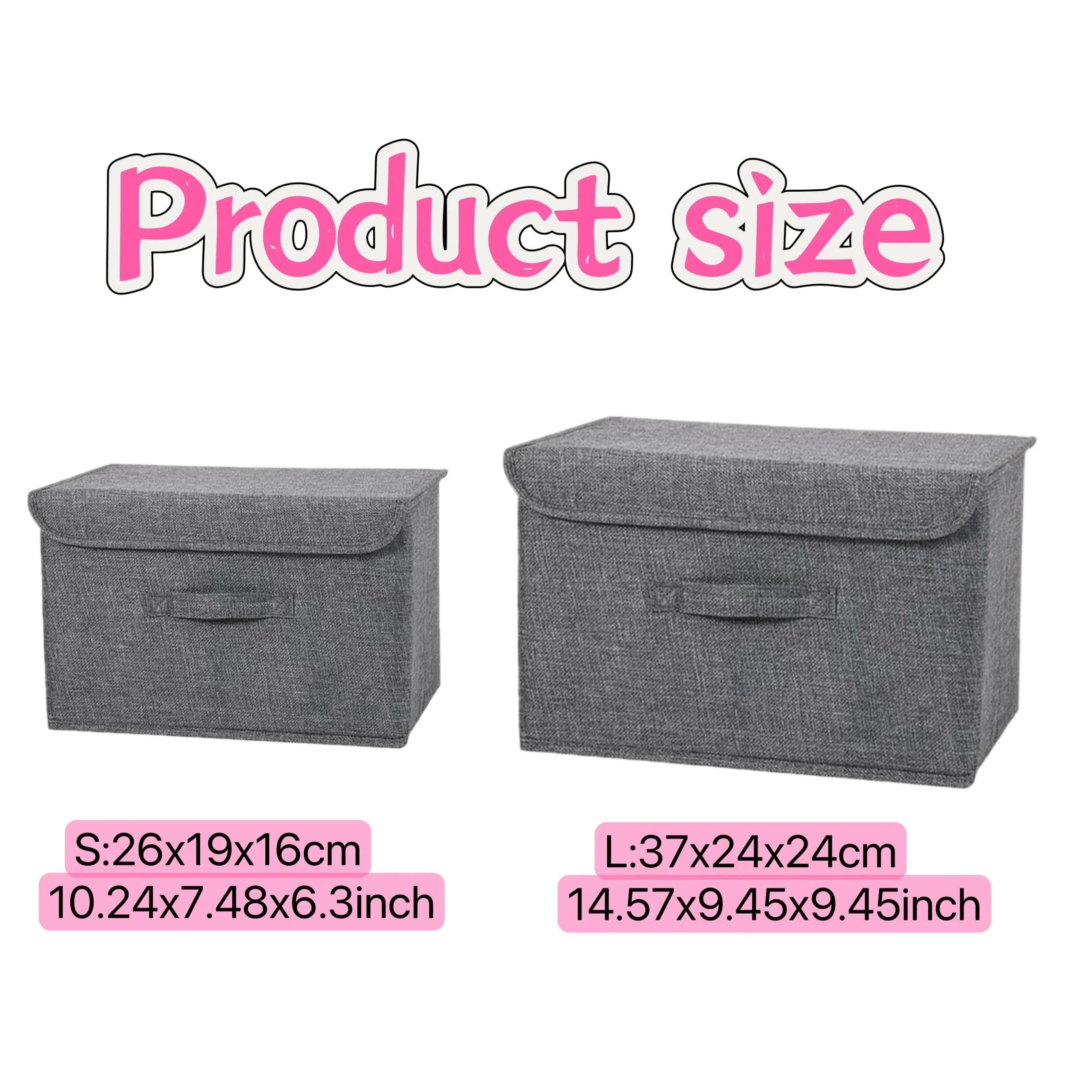 Household Fodable Storage Basket With Lids Foldable Rectangle Sundries Storage Box for Underwear Socks Baby Toys Books Organizer
