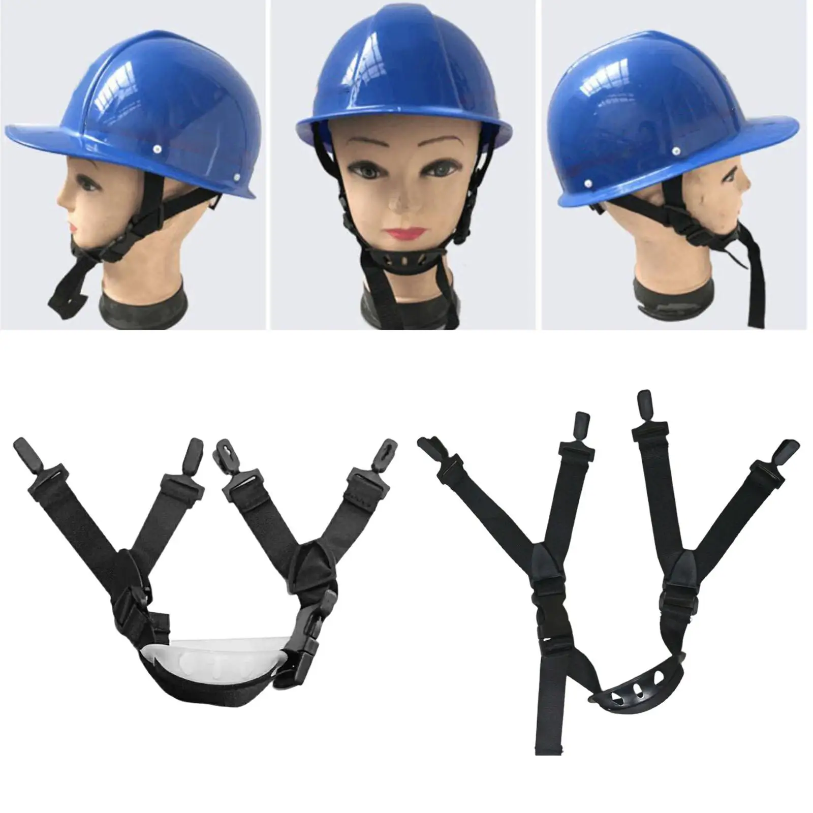 สายรัดคางหมวกนิรภัยพร้อมที่รองคาง รูปตัว Y อุปกรณ์ยึดสายรัดคางหมวกนิรภัยแบบแข็ง